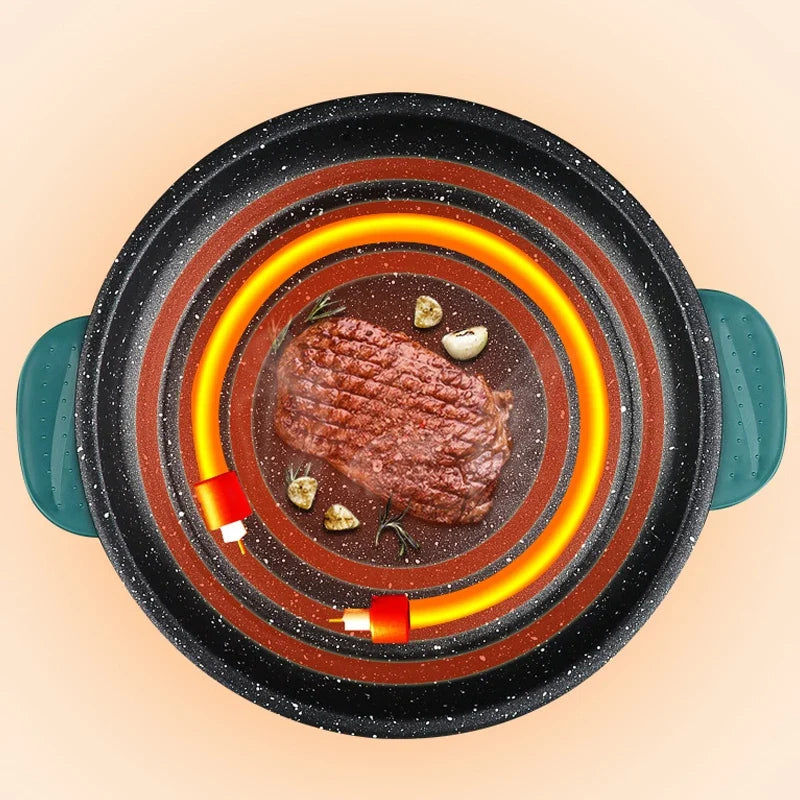 220V Electric Multi Cooker Frying Pan - Non-Stick BBQ Grill, Steak, Fish & Omelette Cooking Machine for Home Kitchen