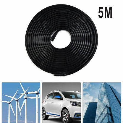 5M Car Door Edge Protector Strip - U-Shape Rubber Guard Seal Trim 11mm x 5mm