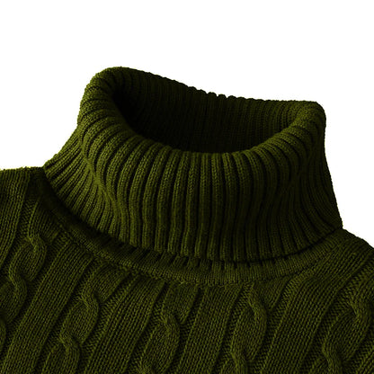 New Turtleneck Sweater for Men - Casual Rollneck Knitted Jumper, Warm Woolen Sweater