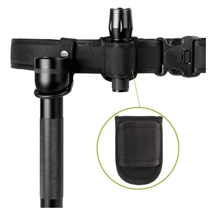 Tactical Flashlight Holder - Nylon Duty Belt Torch Pouch Open Top Carry Case for Camping, Hiking & Outdoor Activities