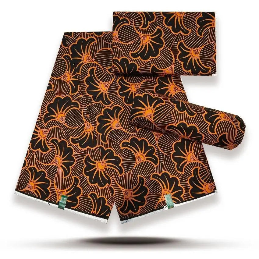 African Wax Print Fabric - 100% Cotton Nigerian Ankara Batik Material for Women’s Dresses