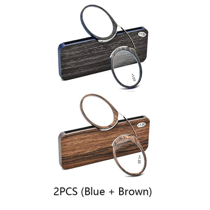 NONOR Magnifying Nose Clip Reading Glasses - Ultralight TR90 No Arm Portable Eyewear with Case +1.0 to +3.0 Lens