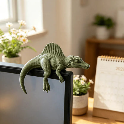 Sleeping T-Rex Monitor Topper - 3D Printed Mini Dinosaur Figurine for Desk, Monitor & Shelf Decor