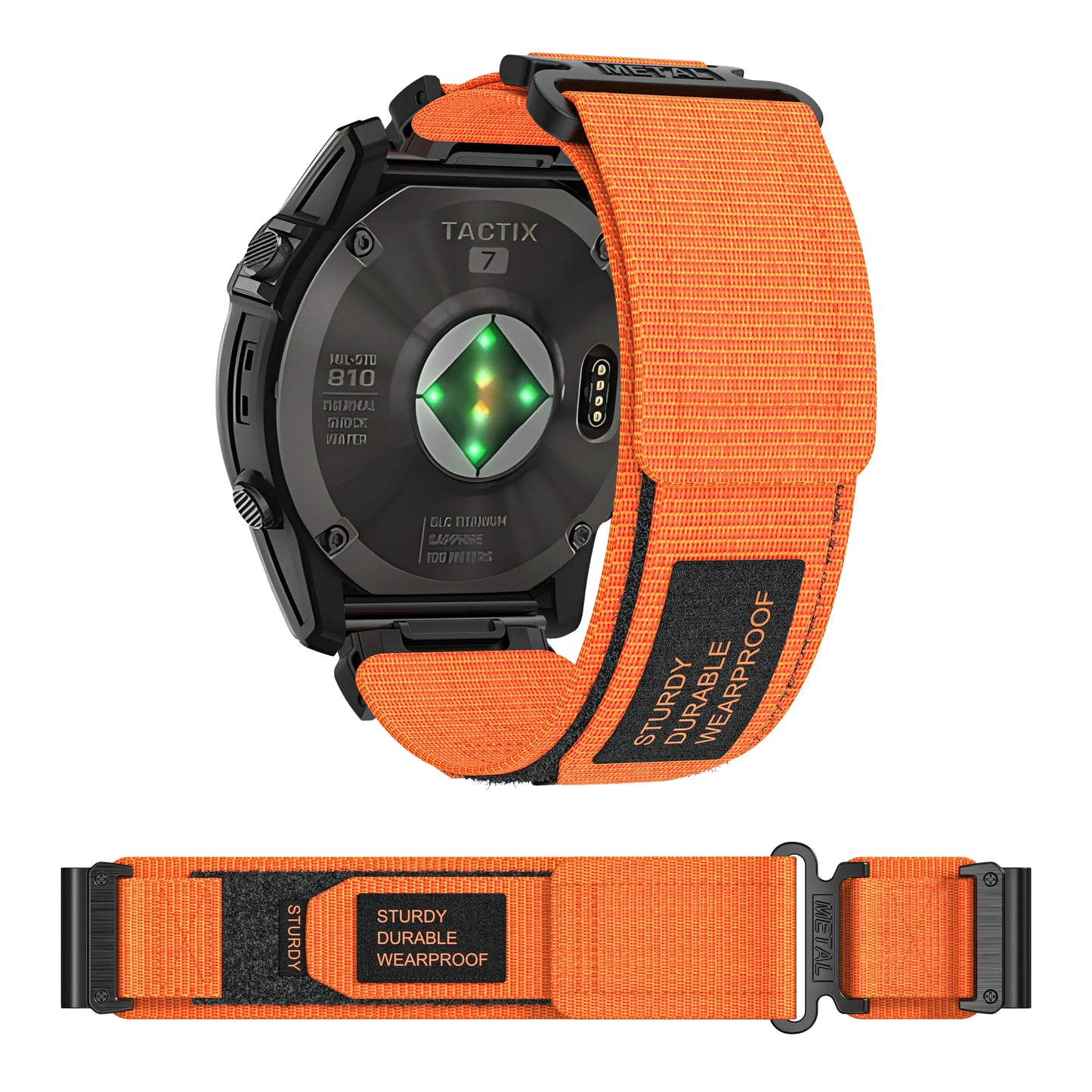 Rugged Nylon Quick Fit Watch Band — Compatible with Garmin Fenix E 8/7X/7/6/6X/5/5X/3HR