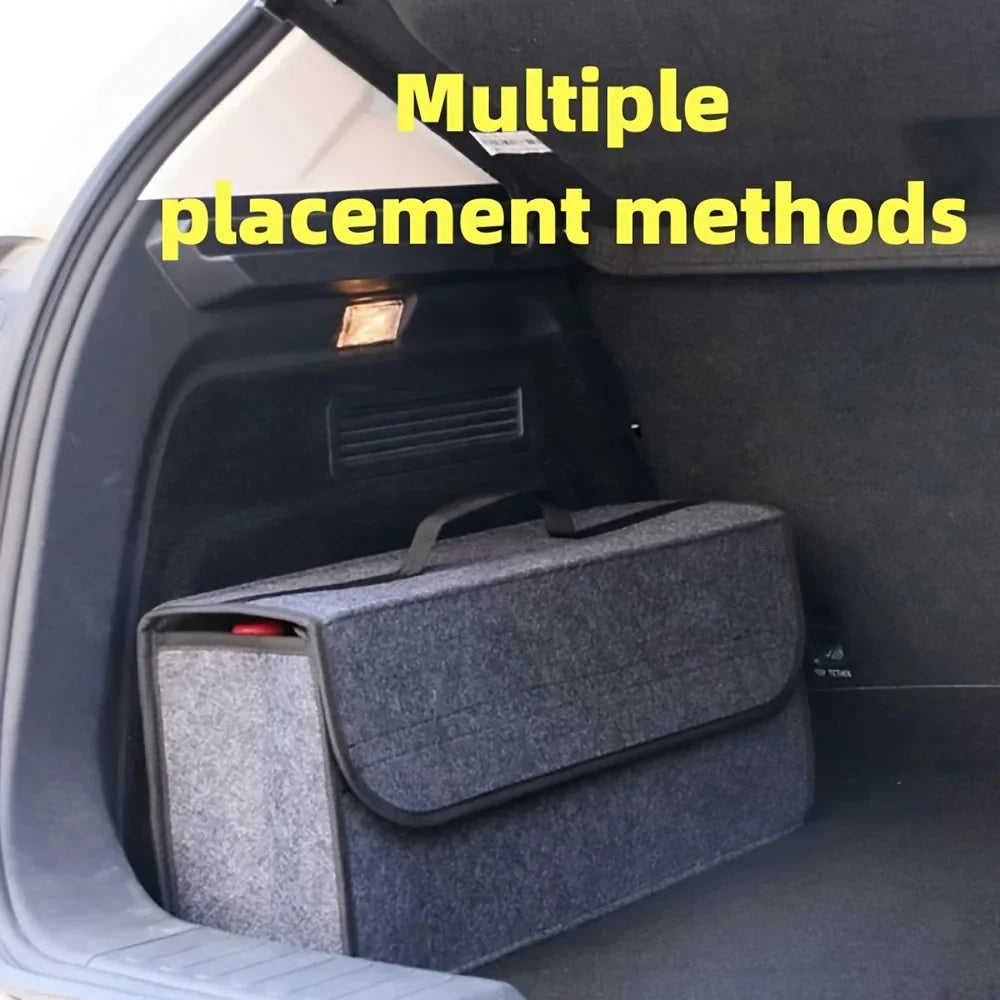 Anti-Slip Compartment Boot Storage Organizer – Soft Felt Car Trunk Organizer & Tool Storage Box, Car Accessories