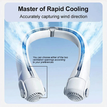Portable Neck Fan - USB Rechargeable Bladeless Turbine Cooling Fan for Outdoor Use