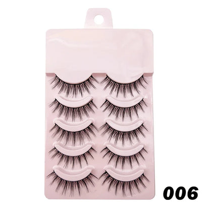 Manga Style Soft Natural False Eyelashes Wispy Thick Daily Wear Makeup Lashes