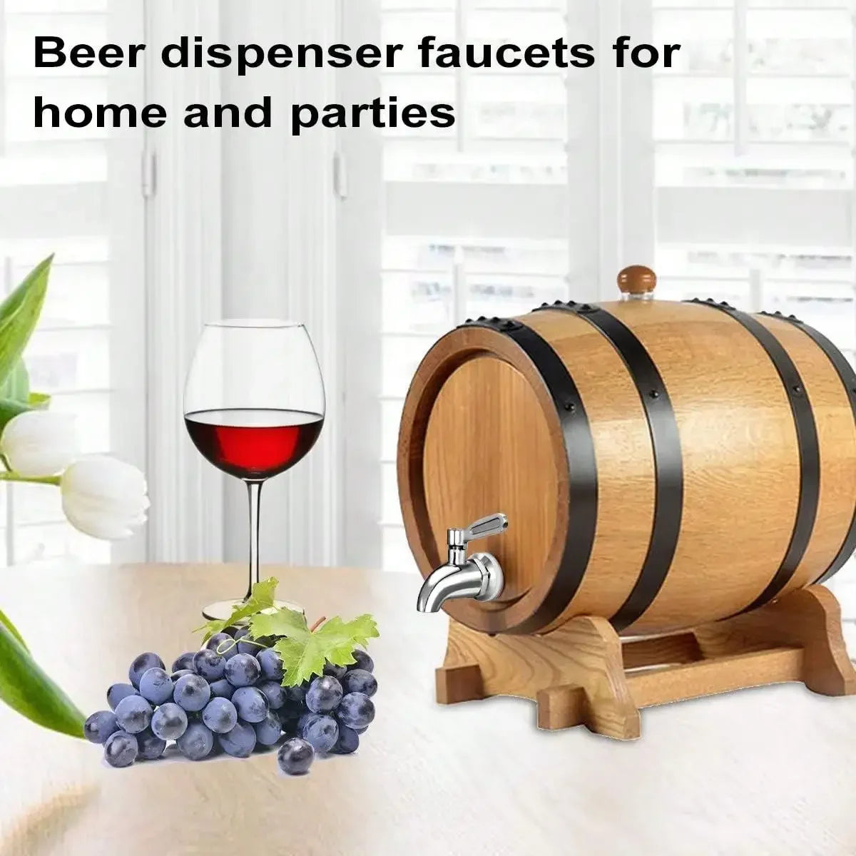 Stainless Steel Beverage Dispenser Spigot - Replacement Faucet for Cold Drinks, Beer, Juice, Wine Barrel & Drink Dispensers