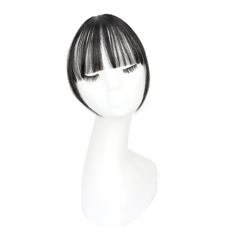 Synthetic Invisible Air Bangs Hair Extensions – Fake Front Fringe Hairpiece, Black & Brown Clip-In Bangs for Women