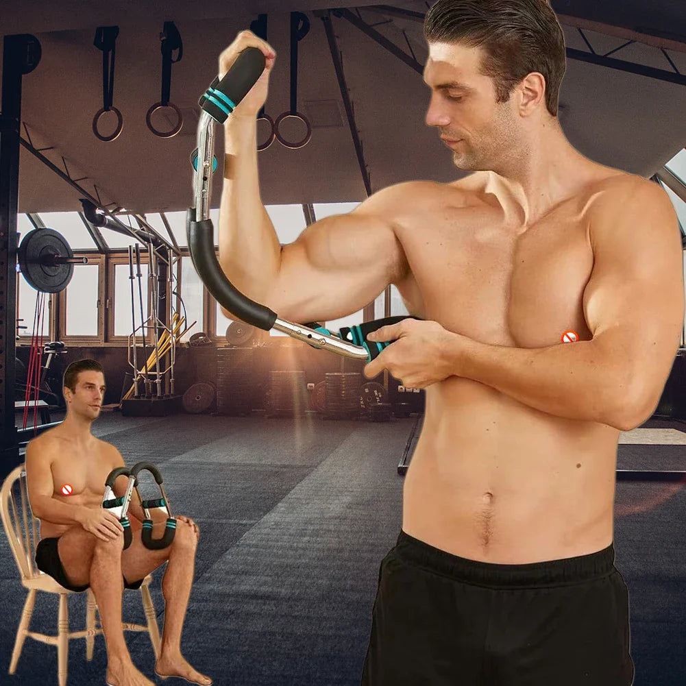 Twister Arm Exerciser — Adjustable Foam Handle Spring Workout Bar for Forearm, Triceps & Chest Training