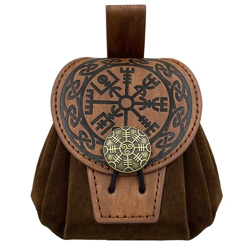Steampunk PU Leather Fanny Pack for Men – Medieval Cosplay Waist Bag, Coin Purse, Hip Belt Bag