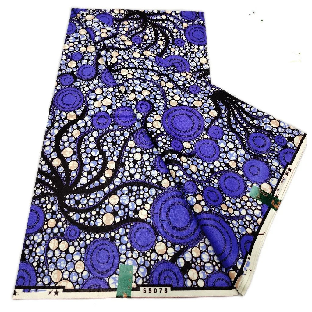African Real Print Ankara Wax Fabric - Soft 100% Cotton Pagne 6 Yards