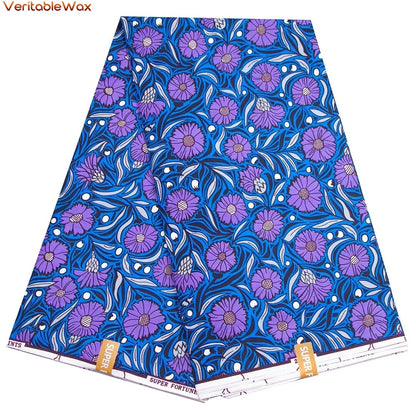 African Ankara Double Print Batik Fabric - Real Wax Patchwork Textile for DIY Sewing, Wedding Dresses & Crafts