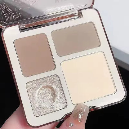 3D Face Contour Palette - Four Color Highlight & Matte Sculpting Makeup for Long-Lasting Brightening Definition