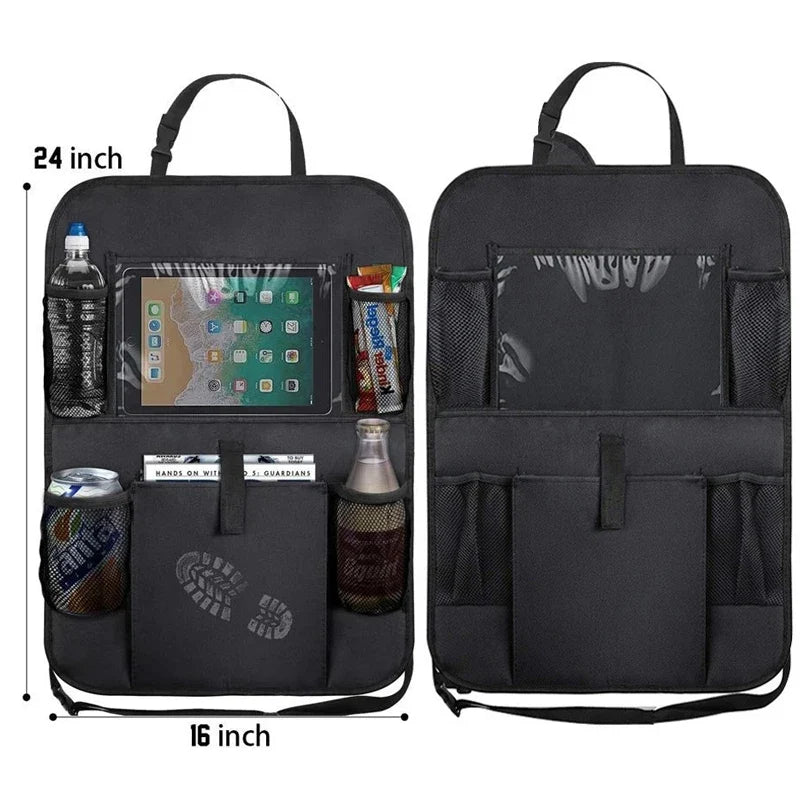 Car Backseat Organizer - Touchscreen Tablet Holder with Storage Pockets & Seat Back Protector