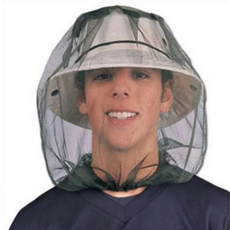 Outdoor Mosquito Net Hat - Breathable Head Face Mesh Cover for Fishing Travel & Camping