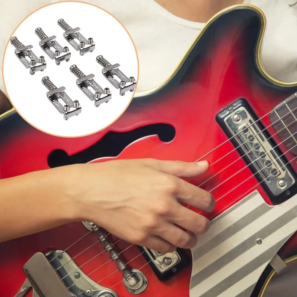 6PCS Roller Tremolo Bridge Saddles with Wrench – Zinc Alloy Upgrade for Fender Strat, Tele & ST Electric Guitars