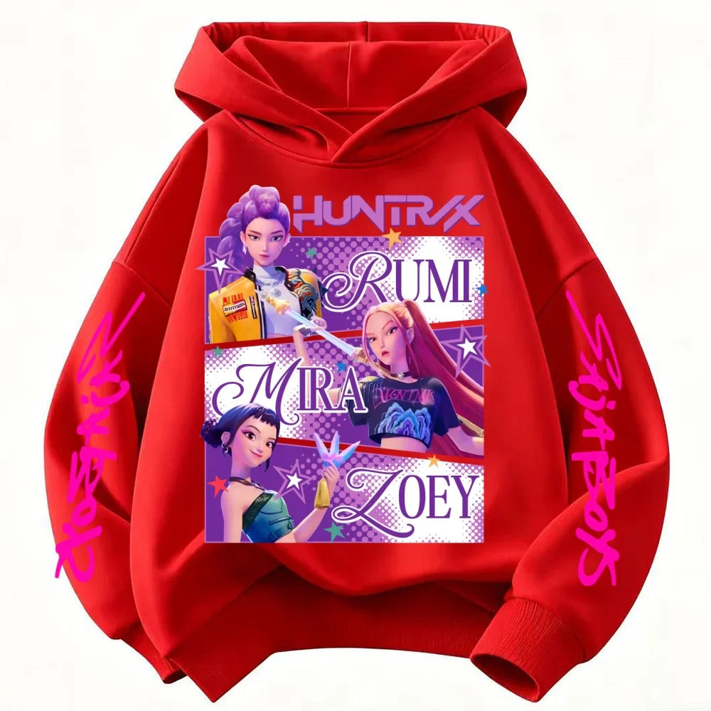 KPop Demon Hunters Huntrix Hoodie – Kids Fashion Sweatshirt for Girls & Boys, Spring Autumn Casual Tops
