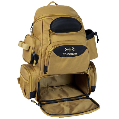 Bassdash Tactical Fishing Tackle Backpack – Lightweight Multifunctional Tackle Bag with Storage Boxes