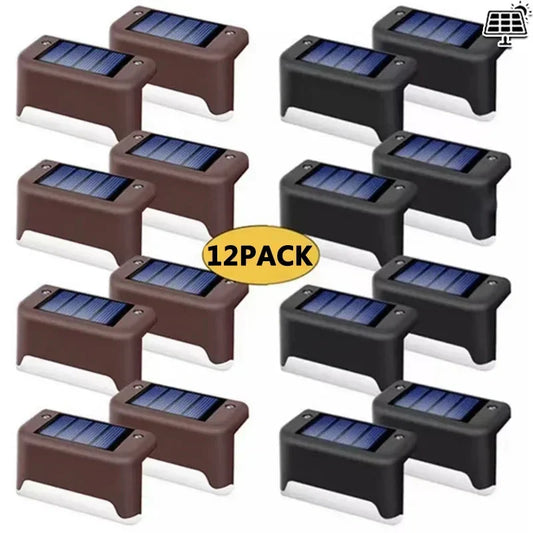 4/8/12pcs Solar Deck Lights – Outdoor Waterproof LED Fence Lights for Steps, Garden Decor, Patio, Stairs, Railing, and Pathway