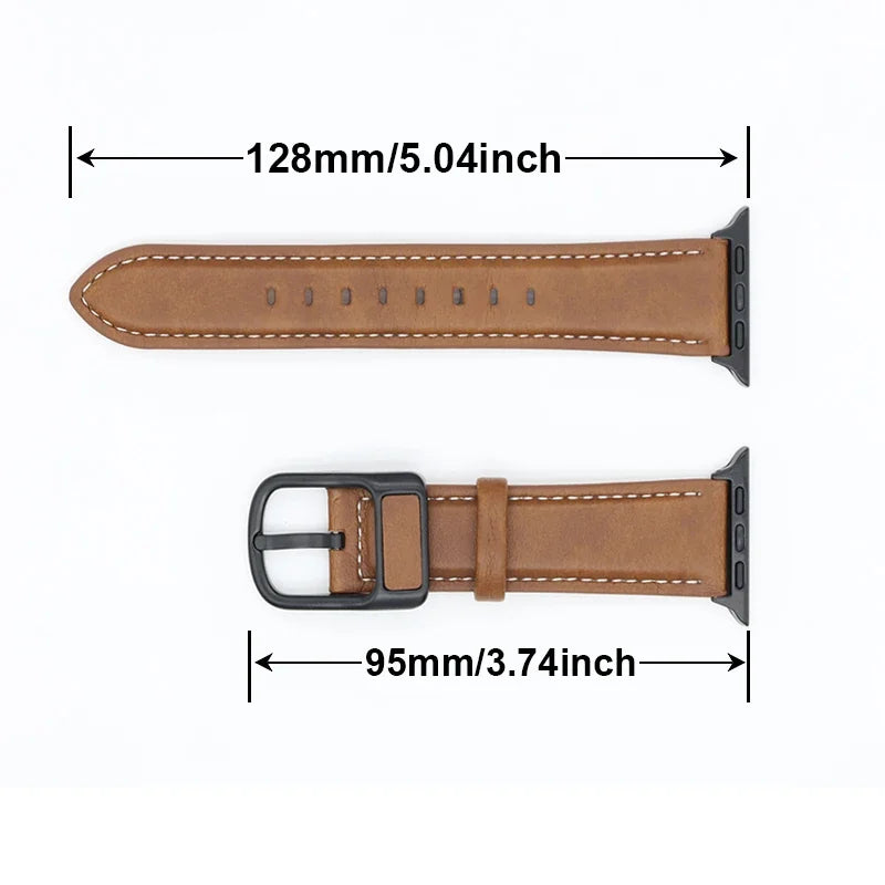 PU Leather Apple Watch Band - Premium Wrist Strap Bracelet for iWatch Series 4 5 6 SE 7 8 9 10 Ultra 49mm 40mm 41mm 42mm 44mm 45mm 46mm