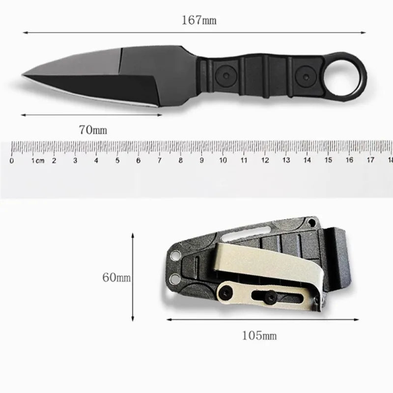 Professional D2 Steel Survival Knife - Fixed Blade EDC Camping Tool with Sheath for Outdoor Adventures