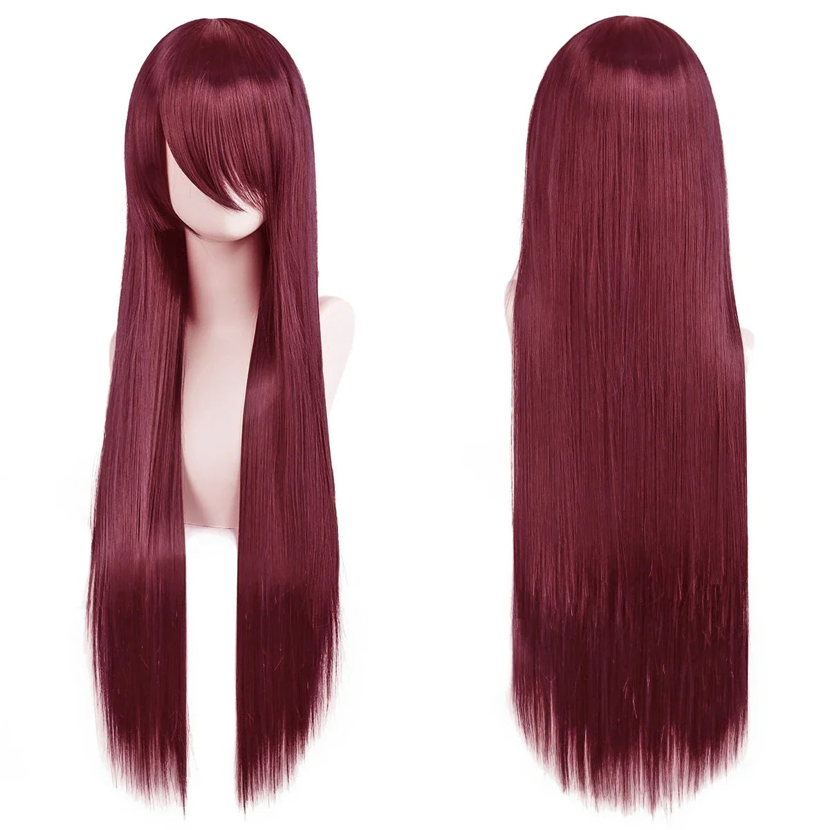 80cm Long Cosplay Wig - Synthetic Straight Hair with Bangs for Lolita Anime Costume Party Styling