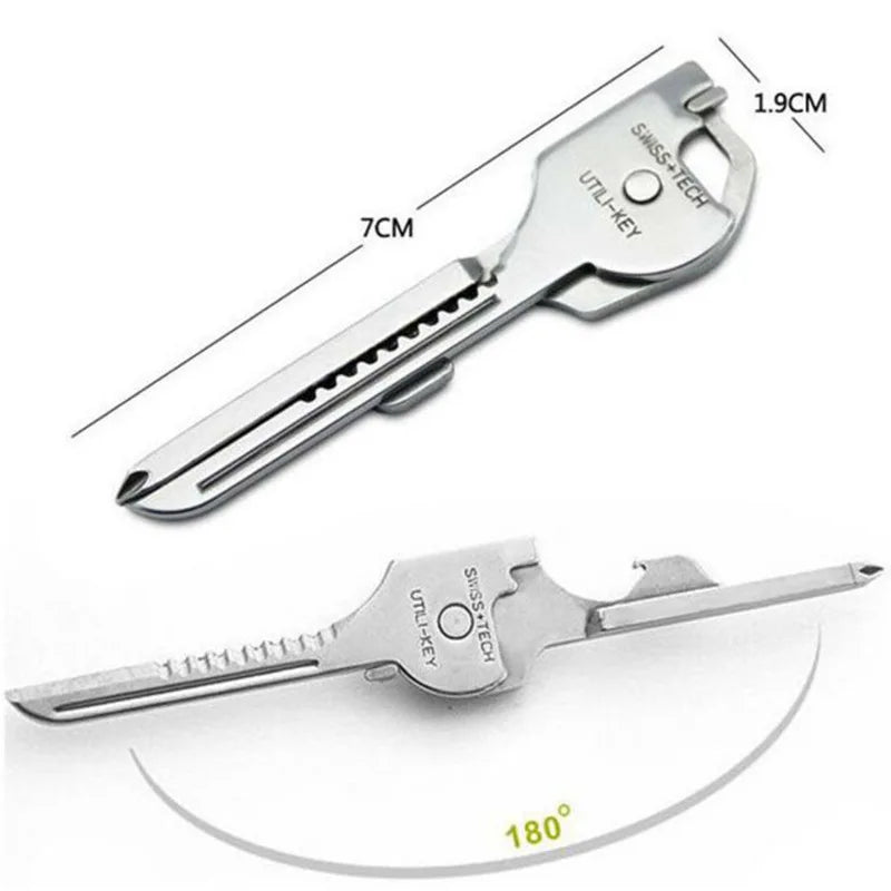 6 in 1 Multi Function EDC Keychain Tool - Folding Utility Opener Screwdriver Pocket Plier for Outdoor Survival