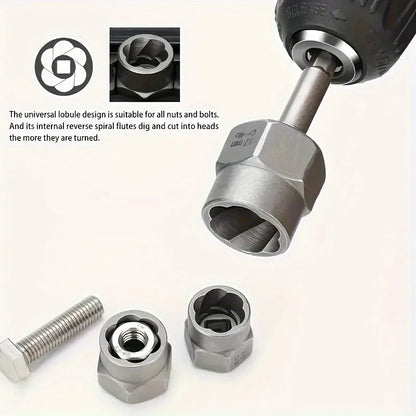 14-Piece Damaged Nut & Bolt Extractor Socket Set - Chrome Molybdenum Steel Impact Sockets with Storage Case
