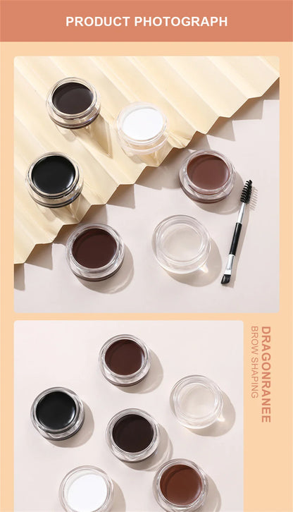 Matte Brown & Black Eyebrow Cream – 3D Natural Tint, Waterproof Gel Wax, Long-Lasting Eyebrow Enhancer