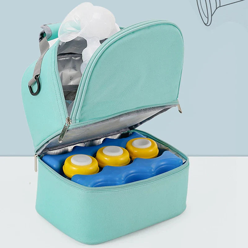 Insulated Double-Layer Mommy Bag — Large Capacity Travel & Picnic Baby Food Handbag