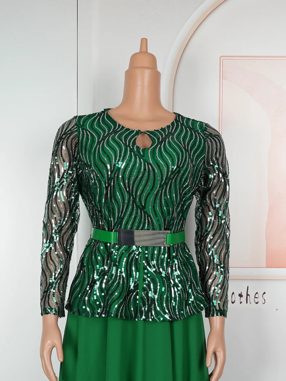 2026 African Dashiki Sequin Dress - Plus Size Ankara Wedding & Party Maxi Gown