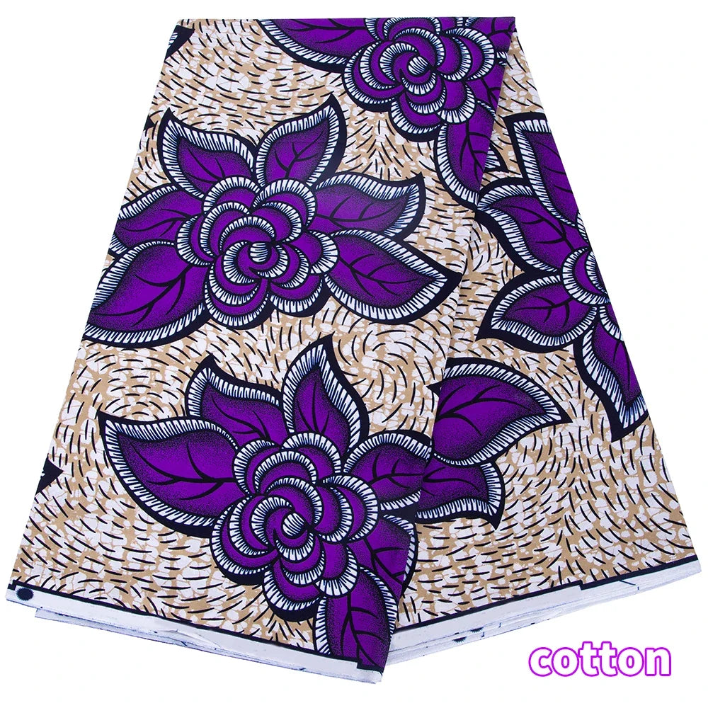Original African Wax Print Fabric - 100% Cotton Colorful Dutch Ankara Pagne