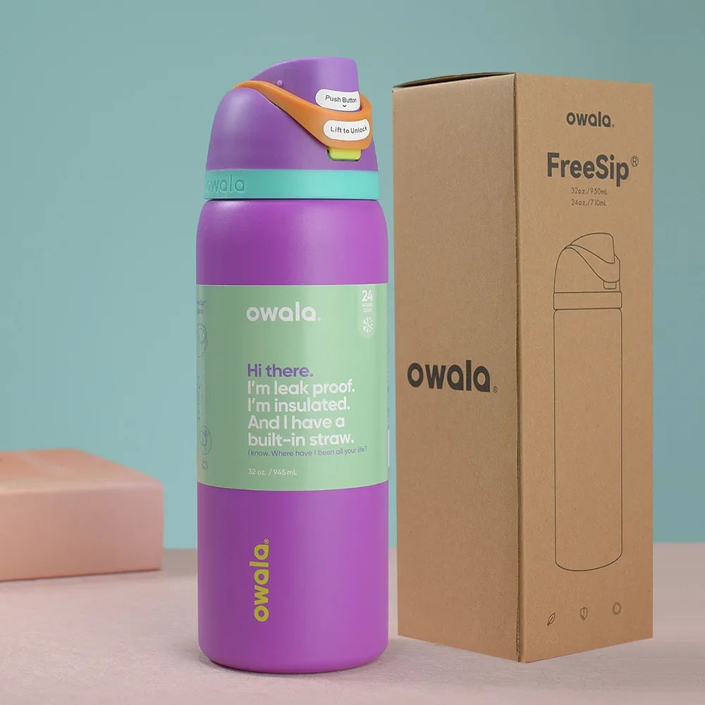 32oz Insulated Stainless Steel Water Bottle with Straw – BPA-Free Sports Bottle, Perfect for Travel
