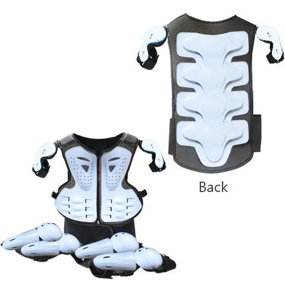 Kids Motocross Body Armor Vest – Chest, Spine & Knee Protection Gear for Boys & Girls (Height 0.85–1.7m)
