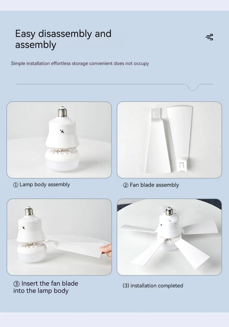 30W Ceiling Fan with LED Light – Dimmable Remote Control, E27 Base Smart Fan for Bedroom & Living Room