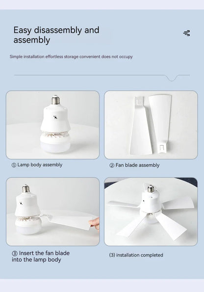 30W Ceiling Fan with LED Light – Dimmable Remote Control, E27 Base Smart Fan for Bedroom & Living Room