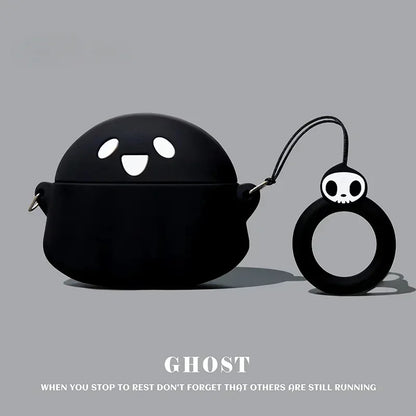 Cartoon Ghost Silicone Case for Anker Soundcore Liberty 4 NC Earbuds — Cute Soft Protective Cover