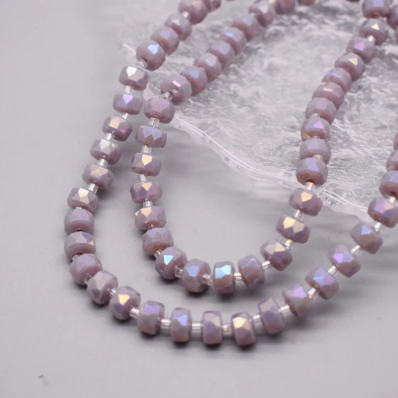 8mm Crystal Glass Beads Set - 30PCS Color Wheel Faceted Round Loose Beads for DIY Jewelry Making & Bracelets