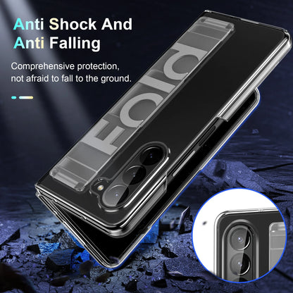 Matte Hard PC Silicone Wrist Strap Case for Samsung Galaxy Z Fold 3-7 – Elastic Armor Cover with Grip & Wristband