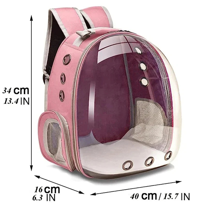 Cat Pet Carrier Backpack – Transparent Bubble Capsule Design, Breathable Travel Bag for Small Pets (Cats, Puppies, Birds)