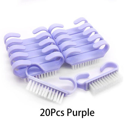 10/20/50/100pcs Nail Cleaning Brush Set - Handle Grip Fingernail Scrubber Tools for Men & Women Manicure Care