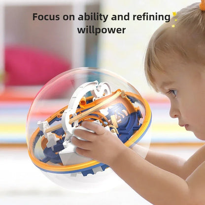 3D Puzzle Ball Maze Toy - Montessori Labyrinth Challenge Game for Kids Balance Training