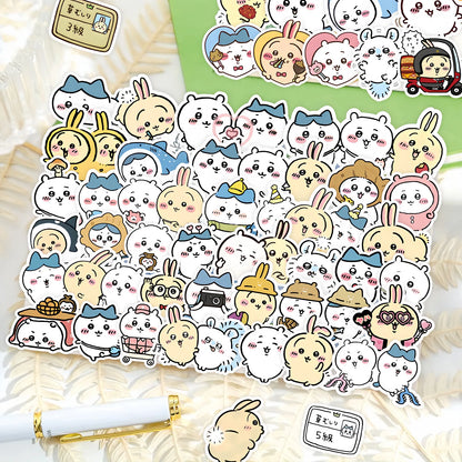 100PCS Kawaii Cartoon Sticker Pack - Cute Jiikawa Graffiti Decals for Laptop, Desk, Scrapbook & Stationery Decor
