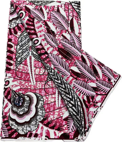 African Real Wax Print Fabric - 6 Yards 100% Cotton Ghana Ankara Loincloth Material