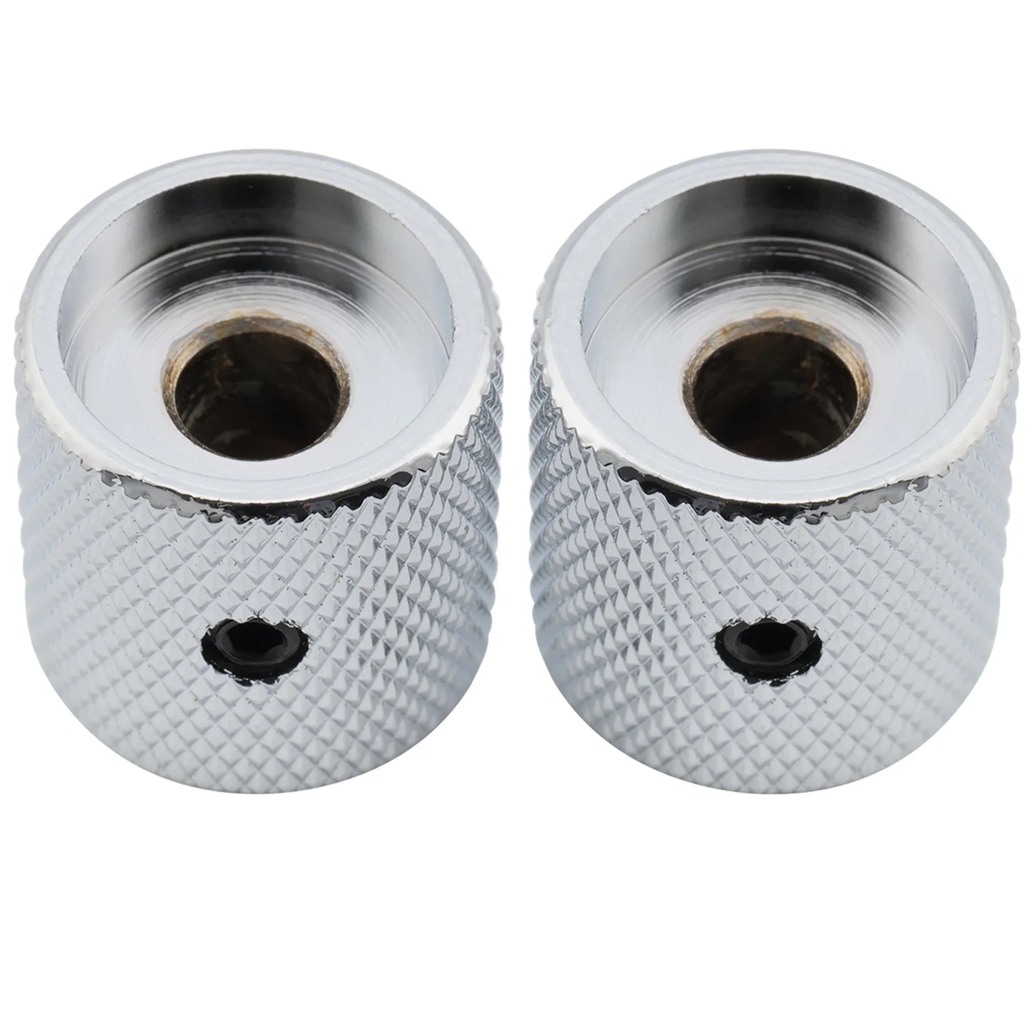 Musiclily Pro Guitar Control Knobs - 1/4 Inch Steel Flat Top Knobs with Set Screws for Electric Guitar & Bass (2PCS)
