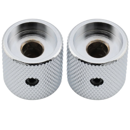 Musiclily Pro Steel Guitar Knobs - 1/4 Inch Fine Knurled Flat Top Control Knobs with Set Screws for Bass & Electric Guitar