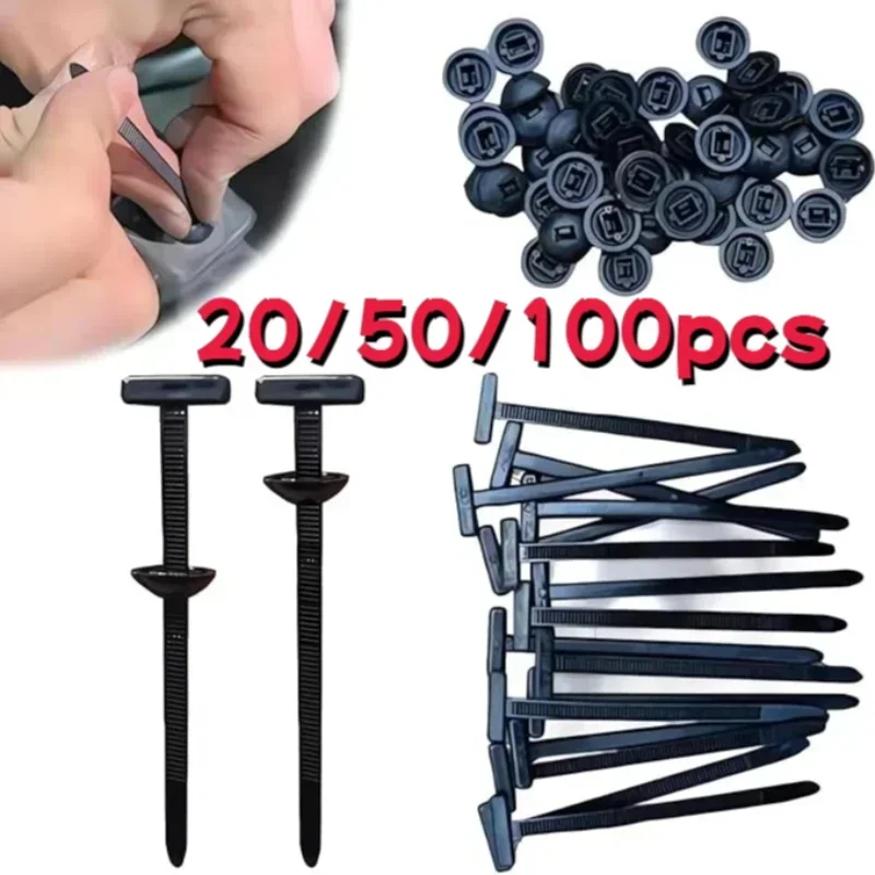 Cable Tie Buckle Fastener - Core Nail Push Rivet Clips for Car Mudguard, Fender, Inner Lining & Trunk
