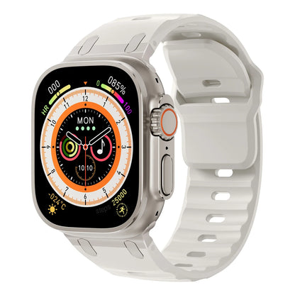 Sport Silicone & Stainless Steel Strap for Apple Watch — Fits Ultra 2 & Series 10/9/8/7/SE (44–49mm)