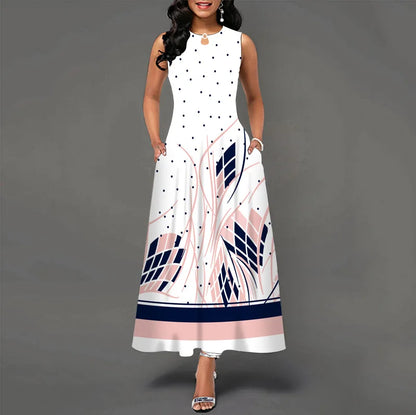 Women’s Loose Floral Vintage Maxi Dress – Ruffled Summer Party Camis, Elegant Big & Large Size Dress